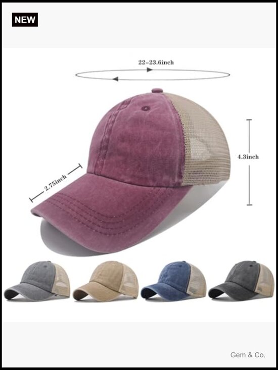 5 Pack Washed Plain Baseball Cap Distressed Dad Hat Unisex Golf Hat Adjustable main image 5